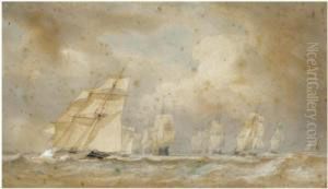 Brigs Racing Round The Fleet by Sir Oswald Walter Brierly