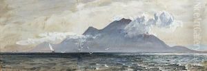 Sailing Boat Off The Island Of Samos by Sir Oswald Walter Brierly