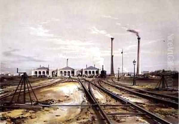 Eccentric for Shifting Rail, Locomotive Engine-House and Stationary Engine-House Chimneys - view 1