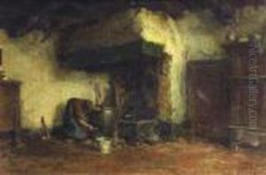 Lighting The Stove by Arthur Briet