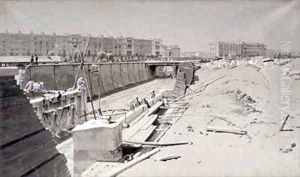 Hampstead Road Bridge, from the Camden side by John Cooke Bourne