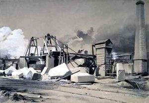 Ventilating shaft and winding engine, Kilsby Tunnel by John Cooke Bourne