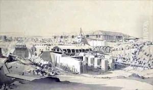 Building the Stationary Engine House, Camden Town by John Cooke Bourne