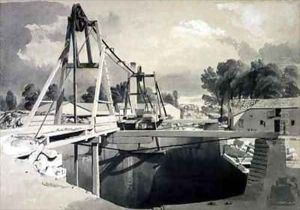 Great ventilating shaft and headgear, Kilsby Tunnel by John Cooke Bourne