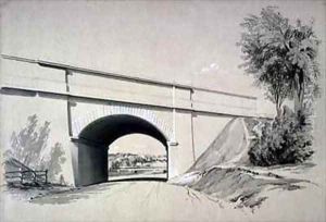 Oblique Bridge, Boxmoor, Hertfordshire by John Cooke Bourne