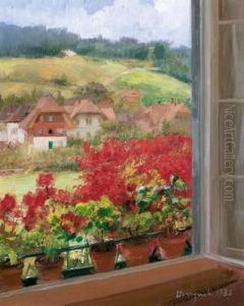 Sicht Aus Einem Fenster Auf Hauser In Langnau. - view 1