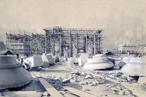 Construction of the Euston Arch by John Cooke Bourne
