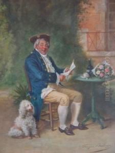 Portrait D'homme Ala Lettre by Louis Georges Brillouin