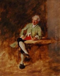 Le Frere De L'artiste Assis Dans Un Interieur by Louis Georges Brillouin