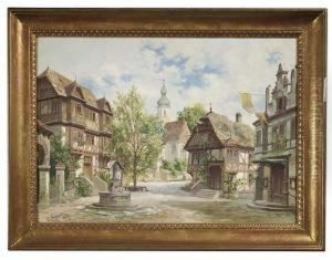 Idyll In A Small Village With Timbered Houses At A Small Place