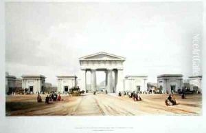 Entrance portico, Euston Grove Station by John Cooke Bourne