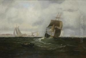 Shipping Offshore On A Breezy Day