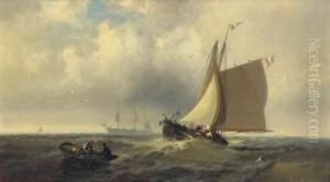 Fishing Boats And Other Ships On The High Seas by Franklin Briscoe