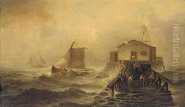 Fishing Boats Off A Jetty - view 1