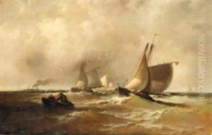 Sailing In Stormy Seas
Oil On Canvas by Franklin Briscoe