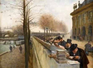 Bouquineurs Sur Les Quais De La Seine