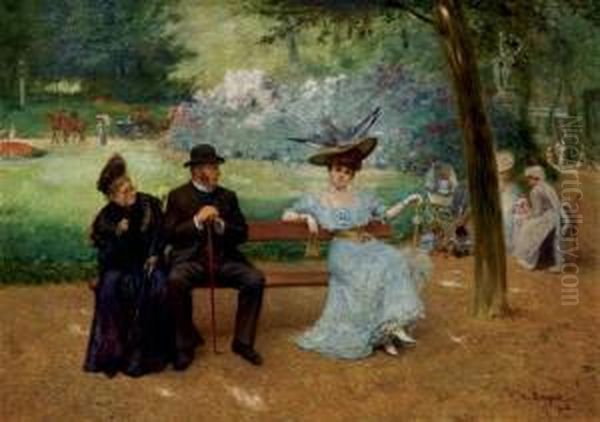Les Belles Au Parc Monceau by Henri Brispot