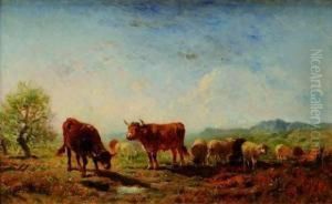 Troupeau De Vaches Et Moutons by Felix Saturnin Brissot de Warville