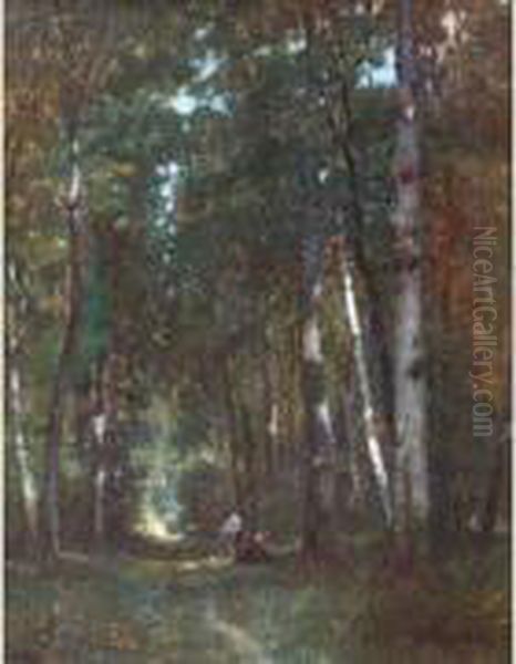 Couple De Forestiers Dans Un Sous Bois - view 1