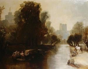 Windsor Castle Seen From The Thames by Edmund Bristow