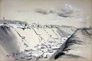 Horse-Runs at Tring Cutting, Hertfordshire by John Cooke Bourne