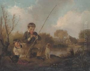 Boys Fishing by Edmund Bristow