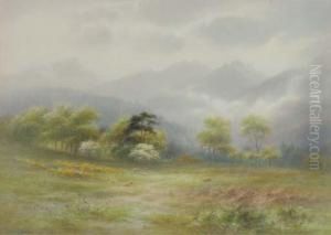 The Peaks Of Arran From The Golf Course - Springtime by Charles Edward Snr Brittan
