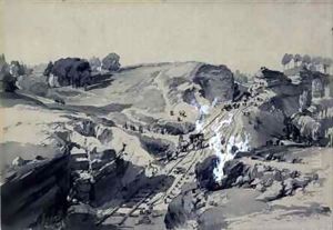 Blasting rocks, Linsdale, Buckinghamshire by John Cooke Bourne