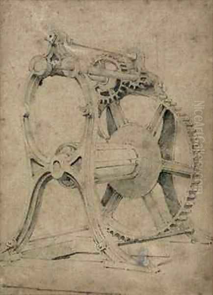 Winch or 'crab' mechanism for winding chains - view 1