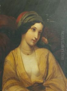Portrait Of A Woman With Pearls And A Flower