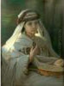 Jeune Marocaine Au Tambourin by Constant Joseph Brochart