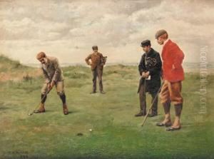 The Putt by Charles Edmund Brock