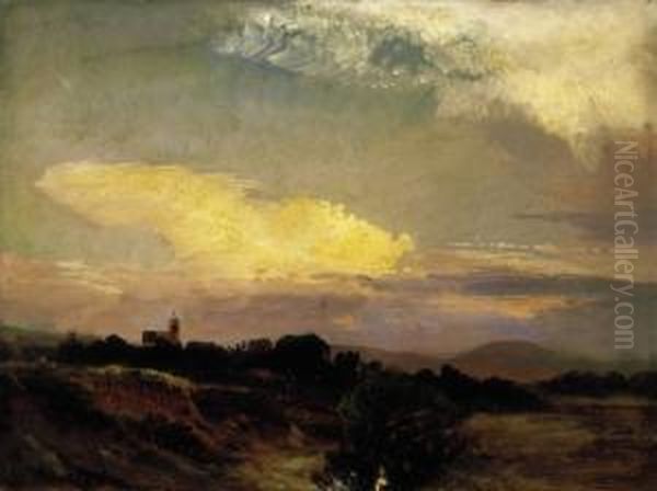 Landscape With The Sun Setting - view 1