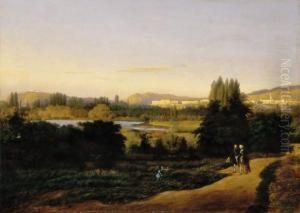 The View Of Buda Castle And Gellerthegy From Pest In 1846 by Sandor Brodszky