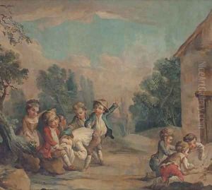 Children playing in a landcsape by Francois Boucher