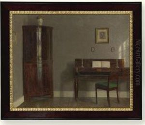 Interior With A Harpsichord by Alfred K. Harald Broge