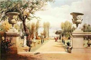 View in the Gardens, Westfield House, Isle of Wight by E. Adveno Brooke
