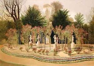 The Rose Garden at Nuneham Courtney, Near Oxford by E. Adveno Brooke