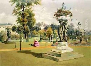 The Terrace Garden, Woburn Abbey by E. Adveno Brooke