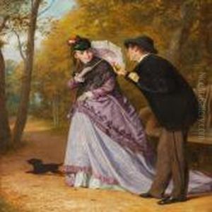 A Gentleman Is Presenting A Buttonhole To An Elegant Lady