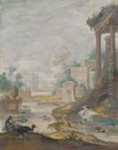 A Classical Landscape With Wildfowl