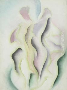 Abstract And Dancers by Bertram Richard Brooker