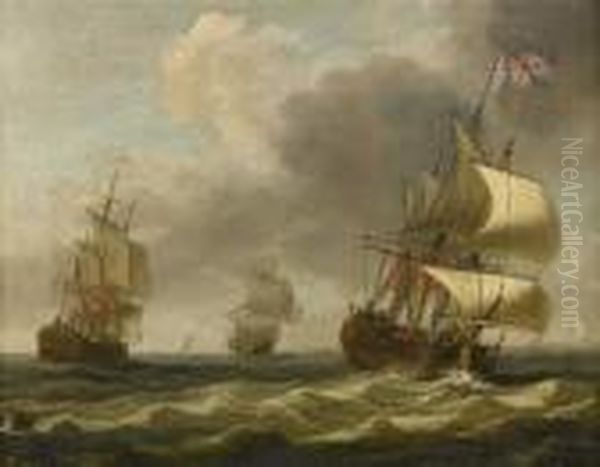 Men-o-war In Choppy Seas - view 1