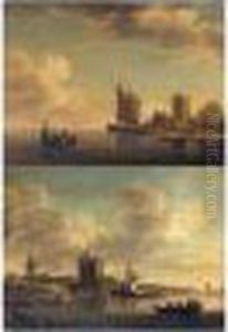 Two Views Of Blankenburg Castle Off The Coast Of Flanders