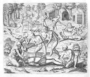 Massacre of Christian missionaries near Cumana, Venezuela