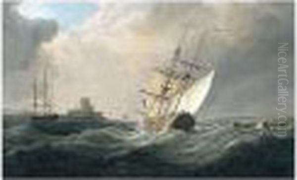 A Briganteine In A Fresh Breeze Off A Fort - view 1