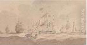 Ships At Sea by Charles Brooking