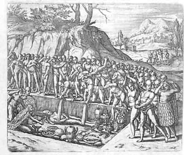Method of burial of Peruvian kings and nobility from Girolamo Benzoni's account of the conquest of Peru - view 1