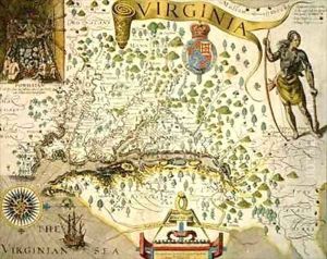 Sloane MS 1622 Map of Virginia by Theodore de Bry