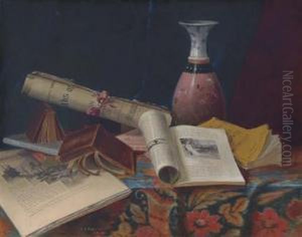 Still Life With Vase And Books - view 1